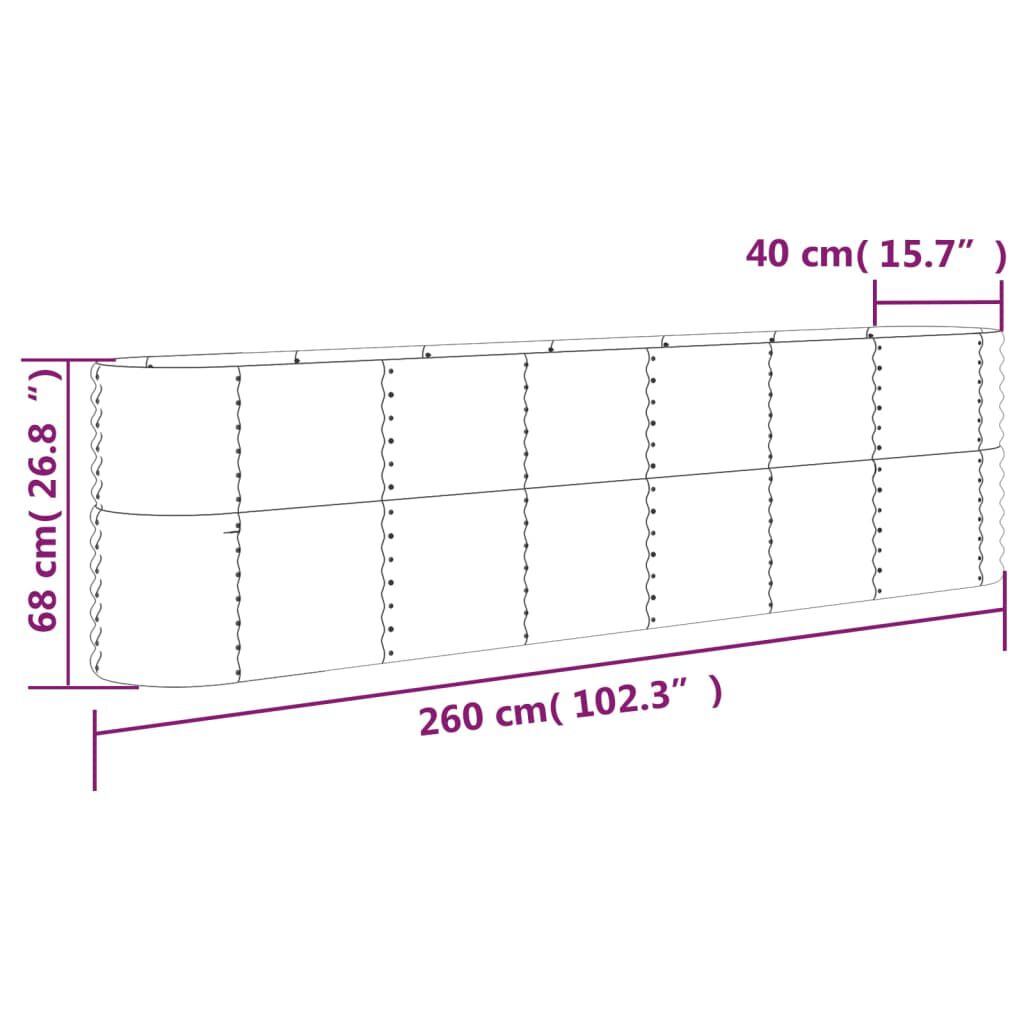 vidaXL Ζαρντινιέρα Ανθρακί 260x40x68 εκ Ατσάλι με Ηλεκτρ. Βαφή Πούδρας