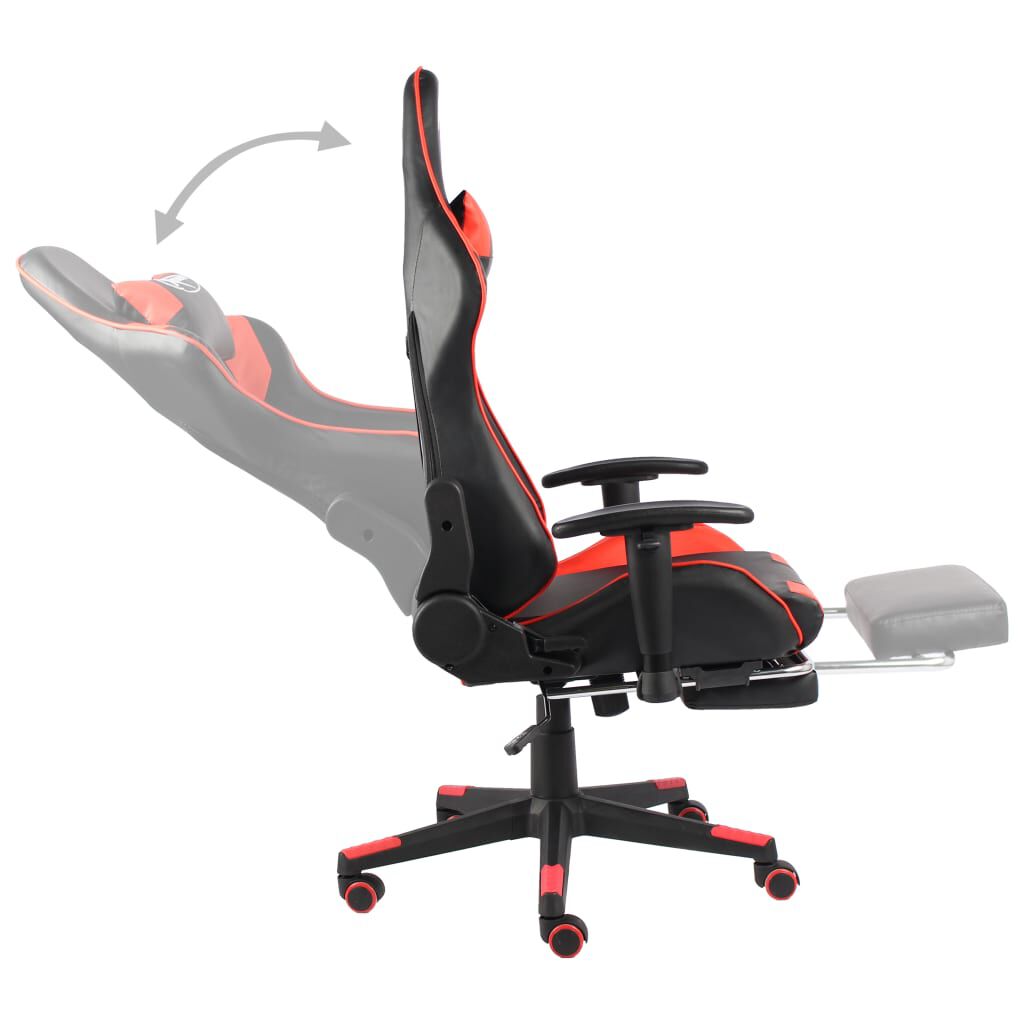 vidaXL Καρέκλα Gaming Περιστρεφόμενη με Υποπόδιο Κόκκινη PVC
