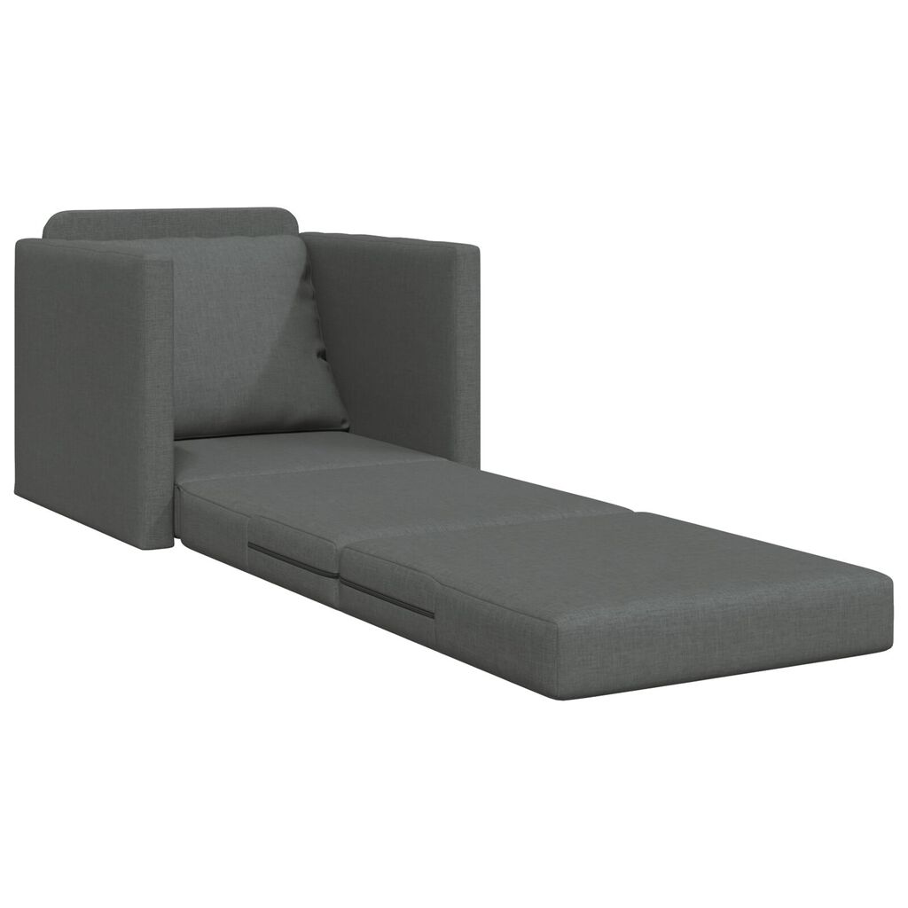 vidaXL Καναπές-Κρεβάτι Δαπέδου 2 σε 1 Σκ. Γκρι 112x174x55 εκ. Ύφασμα