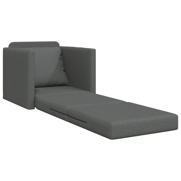 vidaXL Καναπές-Κρεβάτι Δαπέδου 2 σε 1 Σκ. Γκρι 112x174x55 εκ. Ύφασμα