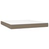 vidaXL &Kappa;&rho;&epsilon;&beta;ά&tau;&iota; Boxspring &mu;&epsilon; &Sigma;&tau;&rho;ώ&mu;&alpha; & LED Taupe 180x200 &epsilon;&kappa;. &Upsilon;&phi;&alpha;&sigma;&mu;ά&tau;&iota;&nu;&omicron;