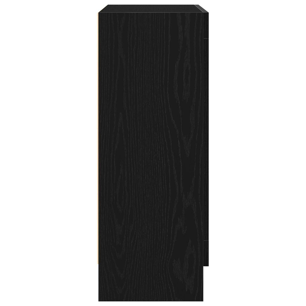 vidaXL Βιβλιοθήκη Μαύρη Δρυς 82,5x30,5x80 εκ σε Επεξεργασμένο Ξύλο