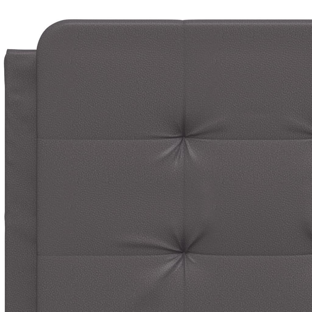 vidaXL Κρεβάτι με Στρώμα Γκρι 120x200 εκ. από Συνθετικό Δέρμα