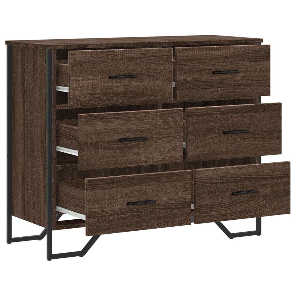 vidaXL Συρταριέρα Καφέ Δρυς 91x35,5x74,5 εκ. από Επεξεργ. Ξύλο