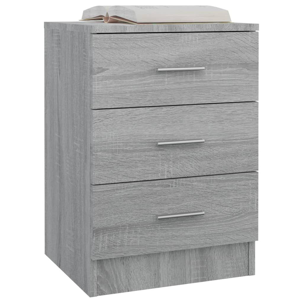 vidaXL Κομοδίνα 2 Τεμ. Γκρι Sonoma 38x35x56 εκ. από Επεξεργασμένο Ξύλο