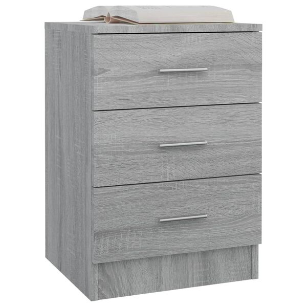 vidaXL Κομοδίνα 2 Τεμ. Γκρι Sonoma 38x35x56 εκ. από Επεξεργασμένο Ξύλο