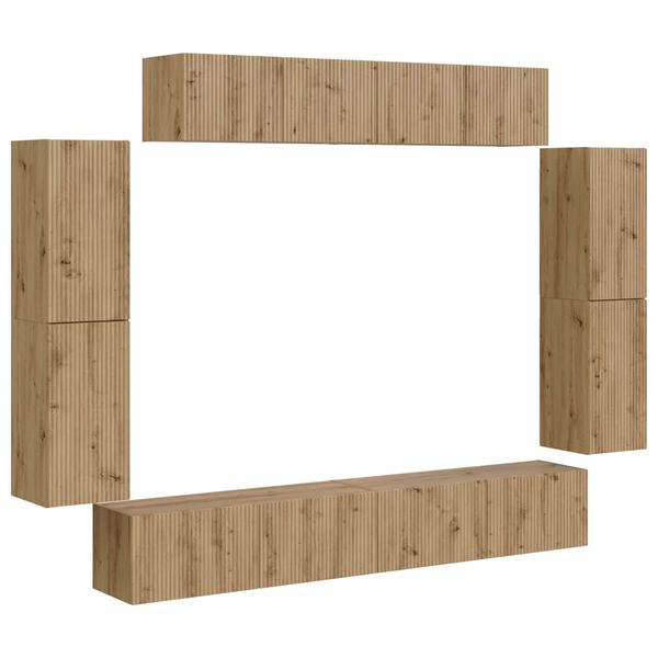 vidaXL &Nu;&tau;&omicron;&upsilon;&lambda;ά&pi;&iota; TV 8 pcs Artisan Oak