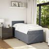 vidaXL Κρεβάτι Boxspring με Στρώμα Σκούρο Γκρι 90x190 εκ. Βελούδινο