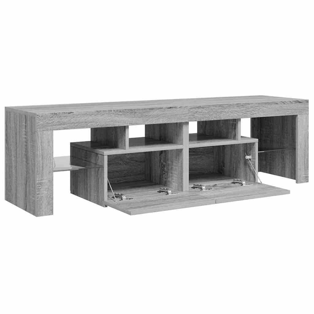 vidaXL Έπιπλο Τηλεόρασης με LED Γκρι Sonoma 140 x 36,5 x 40 εκ.