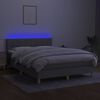 vidaXL &Kappa;&rho;&epsilon;&beta;ά&tau;&iota; Boxspring &mu;&epsilon; &Sigma;&tau;&rho;ώ&mu;&alpha; & LED &Alpha;&nu;.&Gamma;&kappa;&rho;&iota; 140x190&epsilon;&kappa;. &Upsilon;&phi;&alpha;&sigma;&mu;ά&tau;&iota;&nu;&omicron;