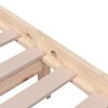vidaXL Πλαίσιο Κρεβατιού 135 x 190 εκ. από Μασίφ Ξύλο Double