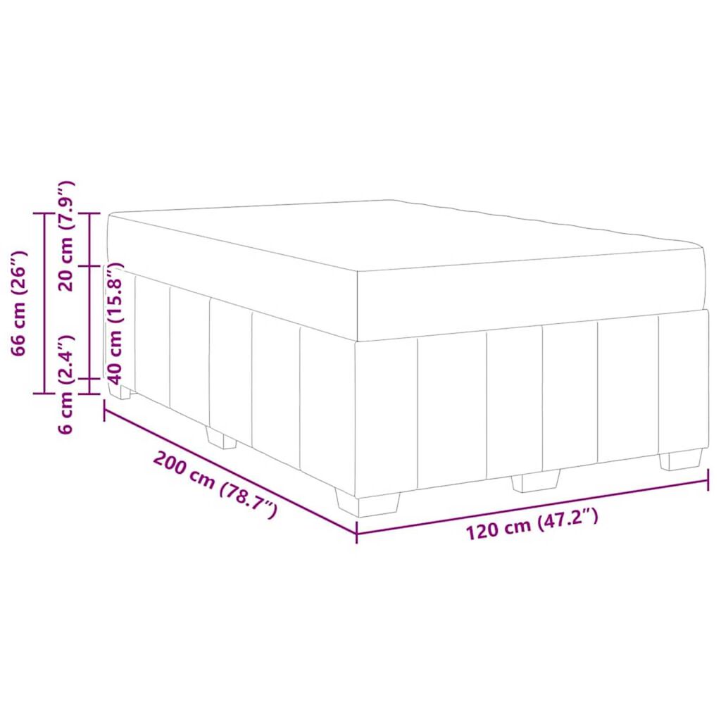 vidaXL Σκελετός Κρεβατιού Μπλε 120 x 200 cm ύφασμα