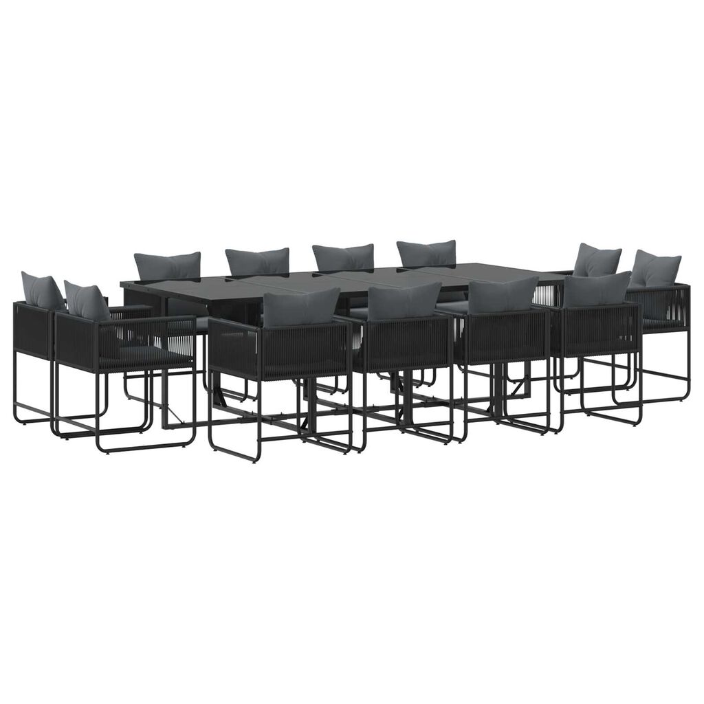 vidaXL Σέτ φαγητού για κήπο 13 pcs Μαύρο Ατσάλι