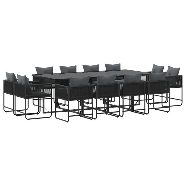 vidaXL Σέτ φαγητού για κήπο 13 pcs Μαύρο Ατσάλι