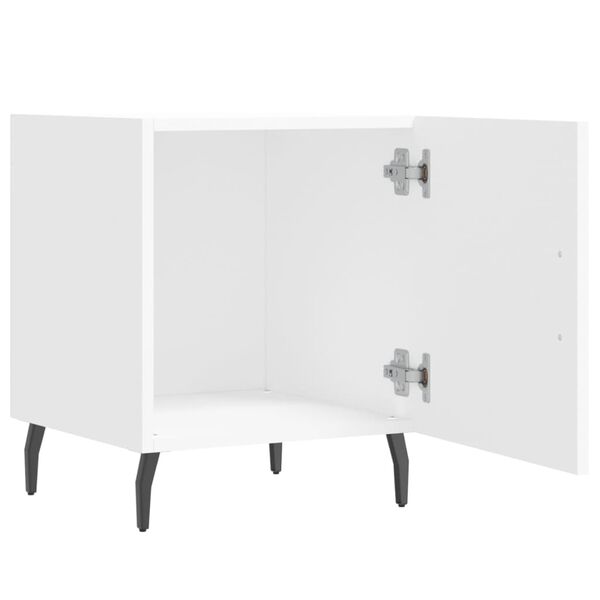 vidaXL Κομοδίνο Λευκό 40 x 40 x 50 εκ. από Επεξεργασμένο Ξύλο