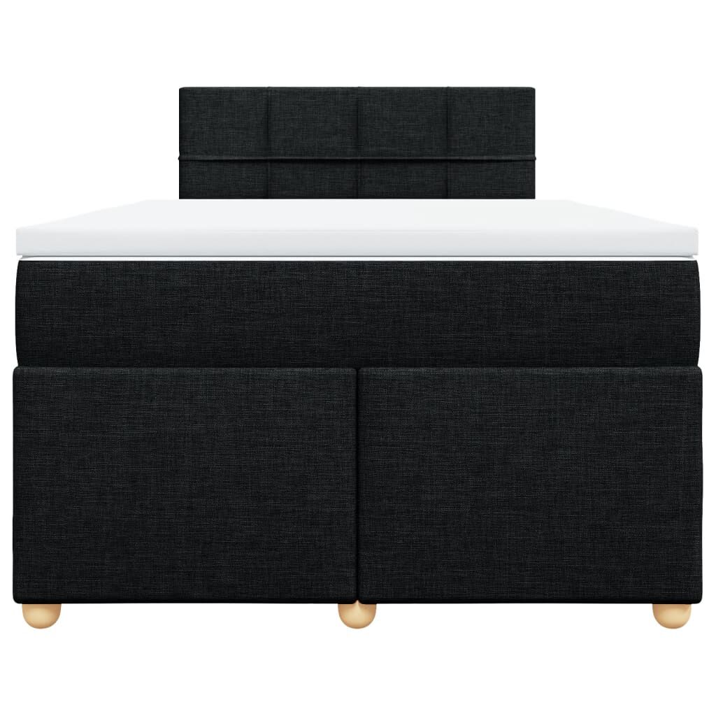 vidaXL Κρεβάτι Boxspring με Στρώμα Μαύρο 120x200 εκ. Υφασμάτινο