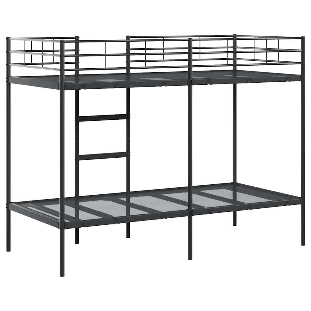 vidaXL Κουκέτα χωρίς στρώμα Μαύρο 90x190 cm Ατσάλι