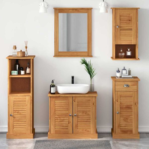 vidaXL Σετ Επίπλων Μπάνιου VIGO 5 pcs καφέ μελί 37 x 34 x 110 εκ