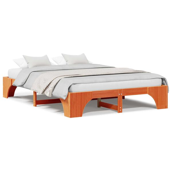 vidaXL Κρεβάτι Καφέ Ξύλο 160 x 200 cm Ανθεκτικό Μινιμαλιστικό Κρεβάτι