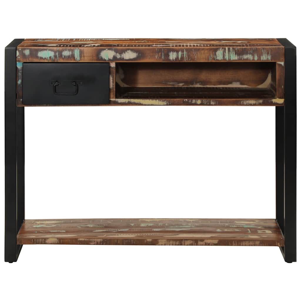 vidaXL Τραπέζι κονσόλας Πολύχρωμο 100x35x75 cm Στερεό ξύλο ανακτημένο