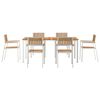 vidaXL Σέτ φαγητού για κήπο 7 pcs Καφέ Μασίφ ξύλο teak