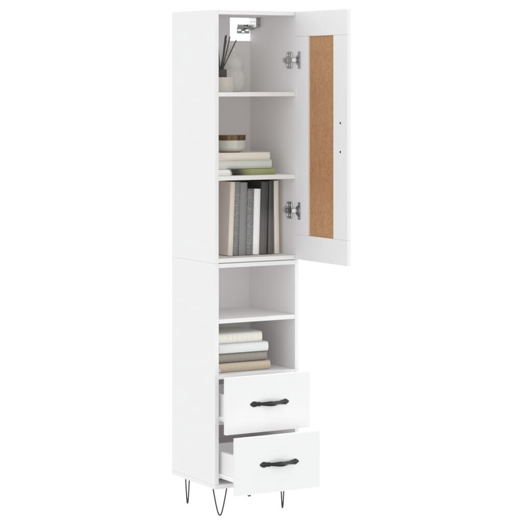 vidaXL Ντουλάπι Λευκό 34,5 x 34 x 180 εκ. από Επεξεργασμένο Ξύλο