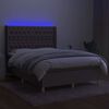 vidaXL &Kappa;&rho;&epsilon;&beta;ά&tau;&iota; Boxspring &mu;&epsilon; &Sigma;&tau;&rho;ώ&mu;&alpha; & LED Taupe 140x200 &epsilon;&kappa;. &Upsilon;&phi;&alpha;&sigma;&mu;ά&tau;&iota;&nu;&omicron;
