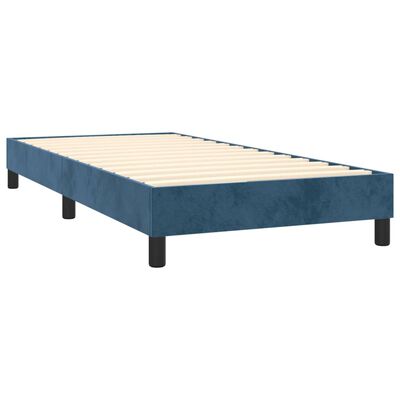 vidaXL Πλαίσιο Κρεβατιού Boxspring Σκούρο Μπλε 90x200 εκ. Βελούδινο