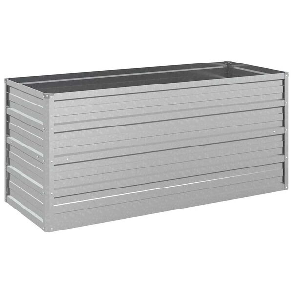 vidaXL Ζαρντινιέρα Υπερυψωμένη Ασημί 100x40x45 εκ. Γαλβανισμ. Χάλυβας