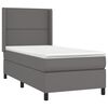 vidaXL Κρεβάτι Boxspring με Στρώμα Γκρι 100x200εκ. από Συνθετικό Δέρμα