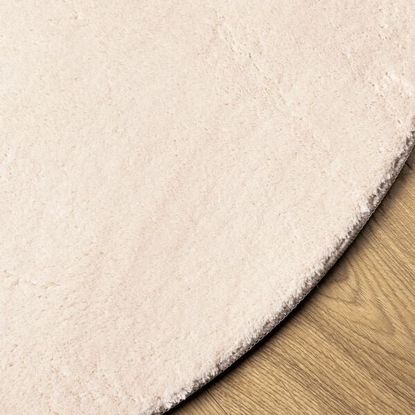 vidaXL Χαλί HUARTE με Κοντό Πέλος Μαλακό/ Πλενόμενο Μπεζ Ø 120 εκ.