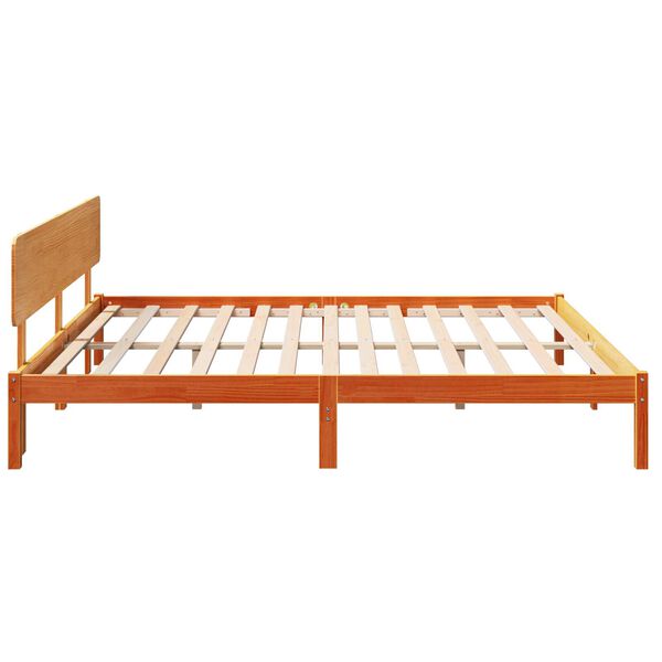 vidaXL Κρεβάτι με Κεφαλάρι Καφέ Κερί 180x200 cm από μασίφ πεύκο