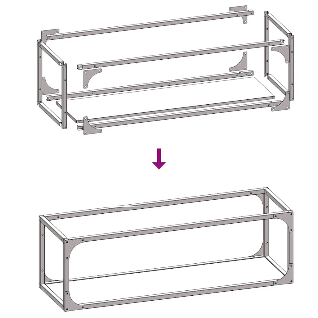 vidaXL Ράφι για καυσόξυλα Ανθρακί 25x25x80 cm Ατσάλι ψυχρής έλασης