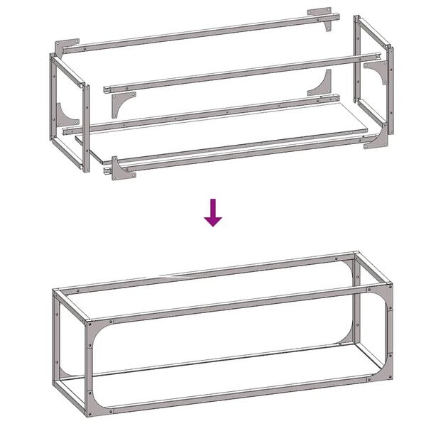 vidaXL Ράφι για καυσόξυλα Ανθρακί 25x25x80 cm Ατσάλι ψυχρής έλασης
