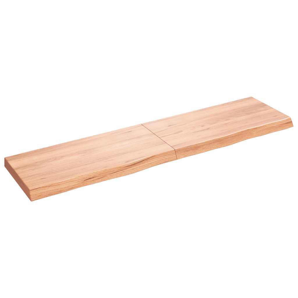vidaXL Ράφι Τοίχου Ανοιχτό Καφέ 160x40x(2-6)εκ. Επεξ. Μασίφ Ξύλο Δρυός