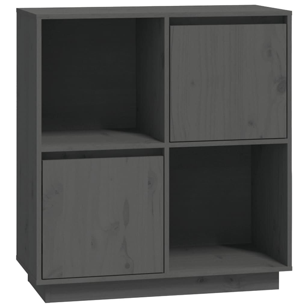 vidaXL Ντουλάπι Γκρι 74 x 35 x 80 εκ. από Μασίφ Ξύλο Πεύκου