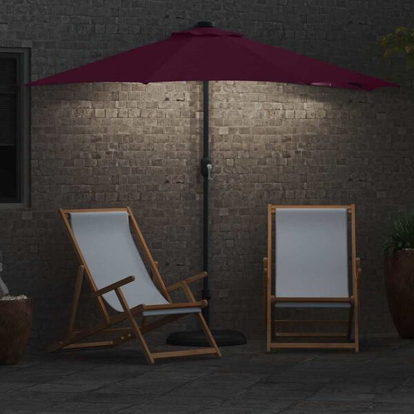 vidaXL Ομπρέλα Κήπου Μπορντό 294 x 150 x 224 εκ ύφασμα