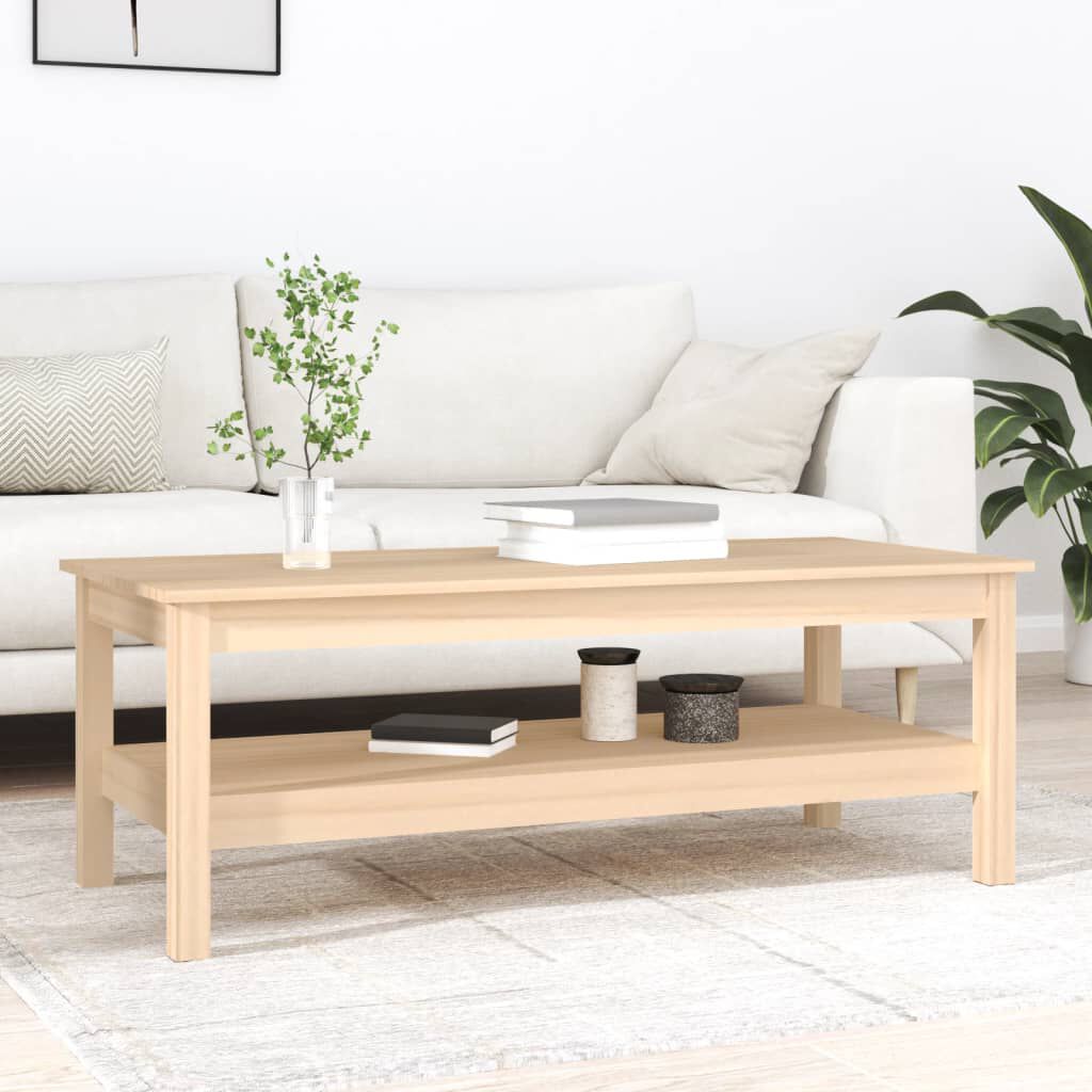 vidaXL Τραπεζάκι Σαλονιού Γκρι 110x50x40 εκ. από Μασίφ Ξύλο Πεύκου