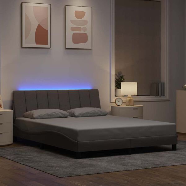 vidaXL Σκελετός Κρεβατιού Χωρίς Στρώμα Taupe 160x200 εκ. Υφασμάτινο