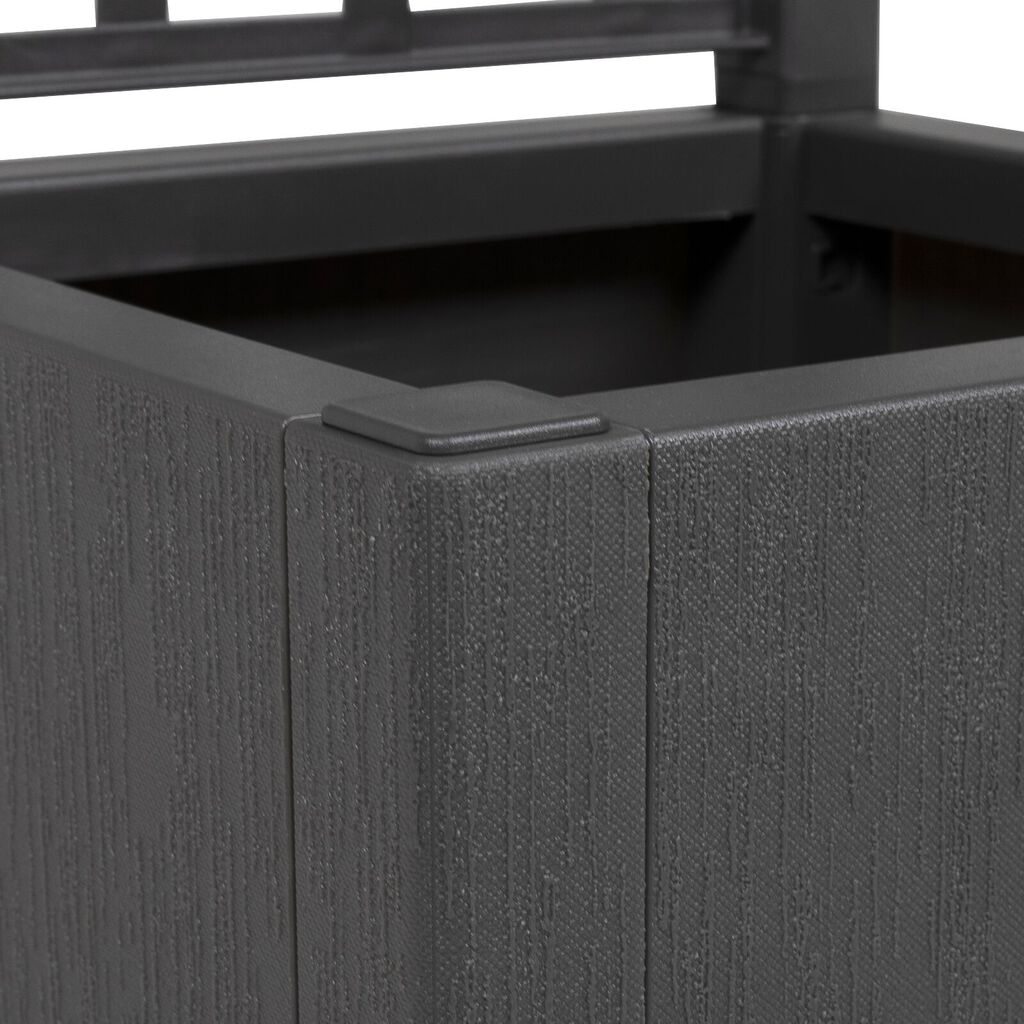 vidaXL Σκούρα Γκρι Γλάστρα Κήπου με Πλέγμα - 36x36x140 εκ