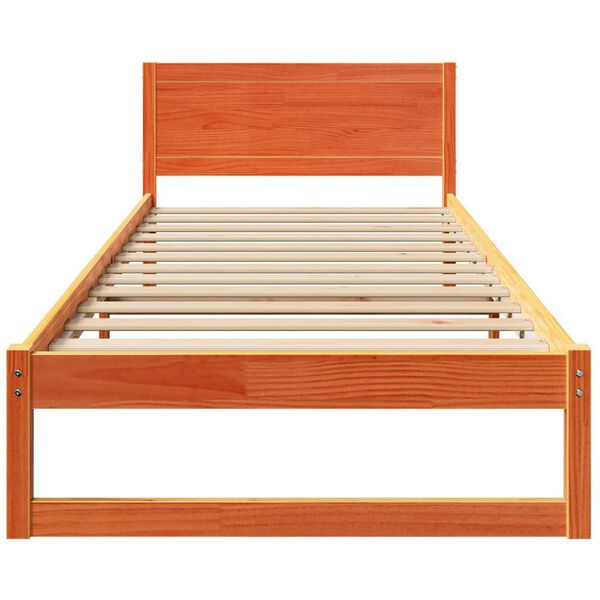 vidaXL Σκελετός Κρεβατιού Καφέ 100 x 200 cm Μασίφ ξύλο πεύκου