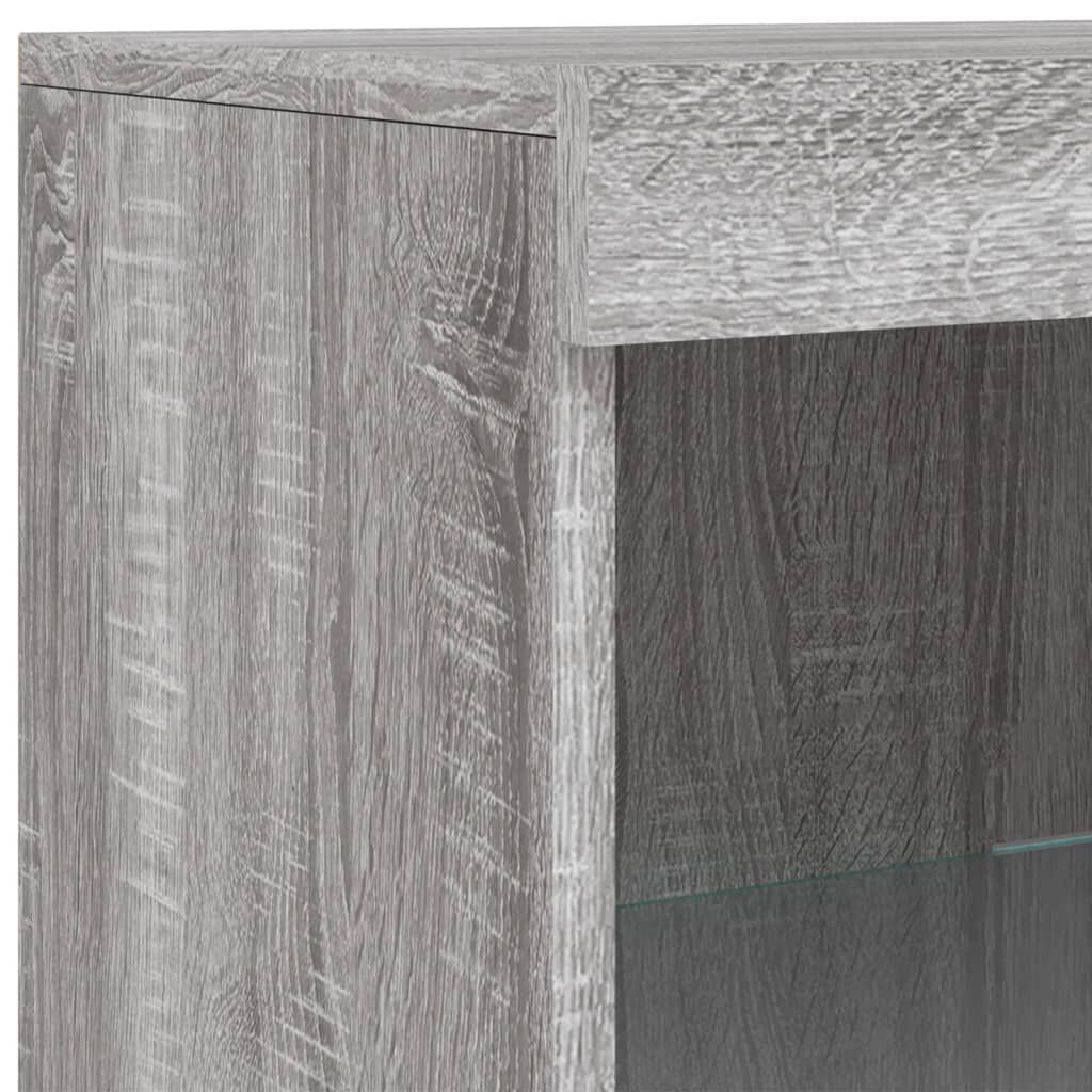 vidaXL Μπουφές με Φώτα LED Γκρι Sonoma 162 x 37 x 100 εκ.