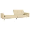 vidaXL Καναπές Κρεβάτι Διθέσιος Κρεμ Βελούδινος με 2 Μαξιλάρια