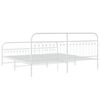 vidaXL Πλαίσιο Κρεβατιού με Κεφαλάρι&Ποδαρικό Λευκό 193x203εκ. Μέταλλο