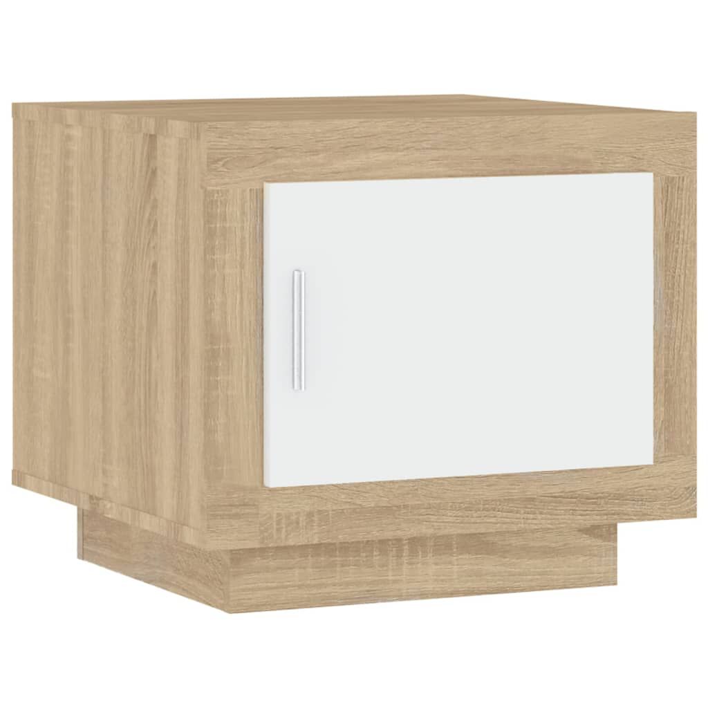vidaXL Τραπεζάκι Σαλονιού Λευκό & Sonoma Δρυς 51x50x45 εκ. Επεξ. Ξύλο