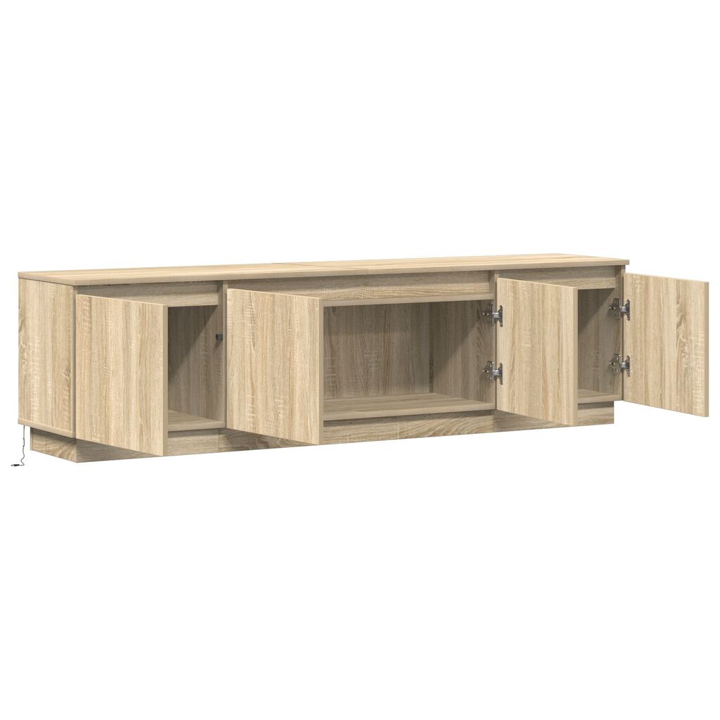 vidaXL Ντουλάπι τηλεόρασης με LED Σολονά Οξιά 180x38x49 εκ. Επεξεργασμένο ξύλο