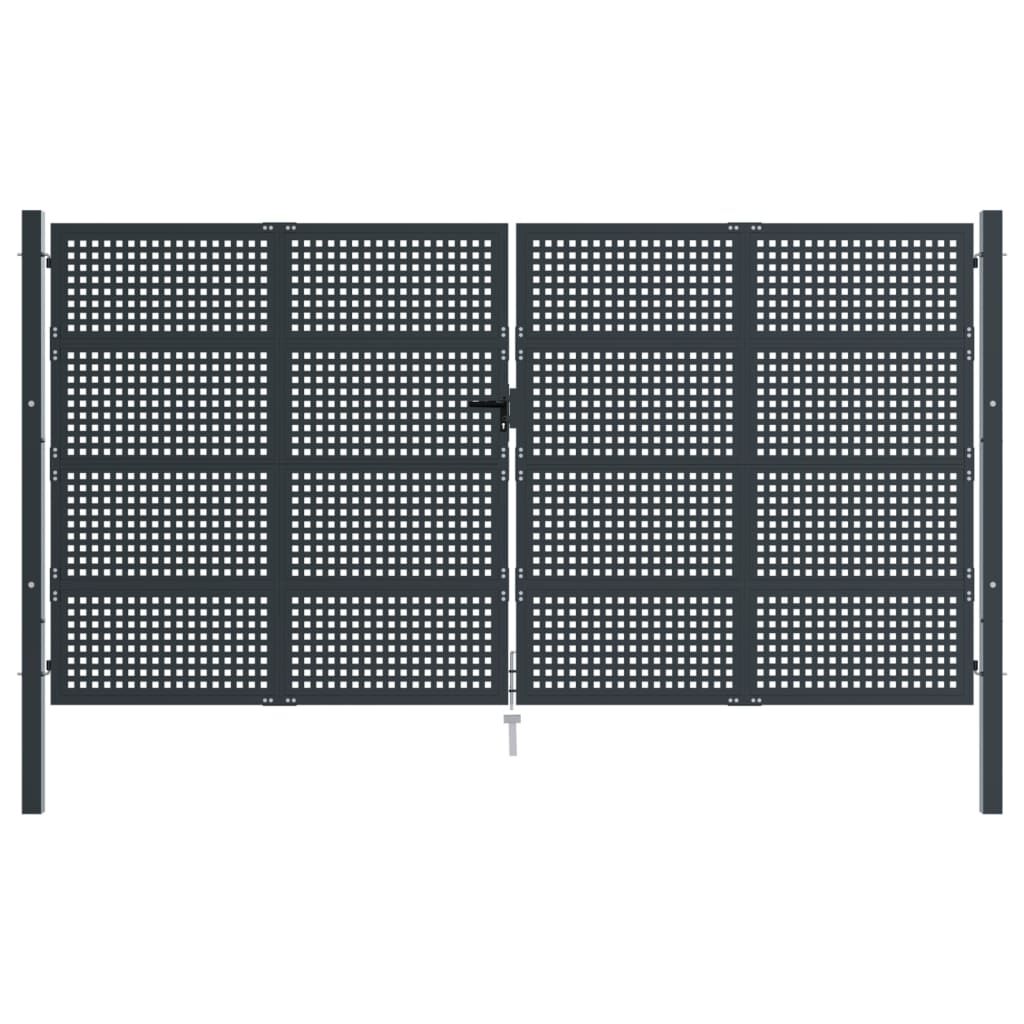 vidaXL Πύλη Κήπου Ανθρακί 400 x 200 εκ. Ατσάλινη