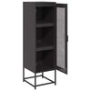 vidaXL Highboard &Mu;&alpha;ύ&rho;&omicron; 36x39x123 cm &alpha;&pi;ό &chi;ά&lambda;&upsilon;&beta;&alpha; &psi;&upsilon;&chi;&rho;ή&sigmaf; έ&lambda;&alpha;&sigma;&eta;&sigmaf;