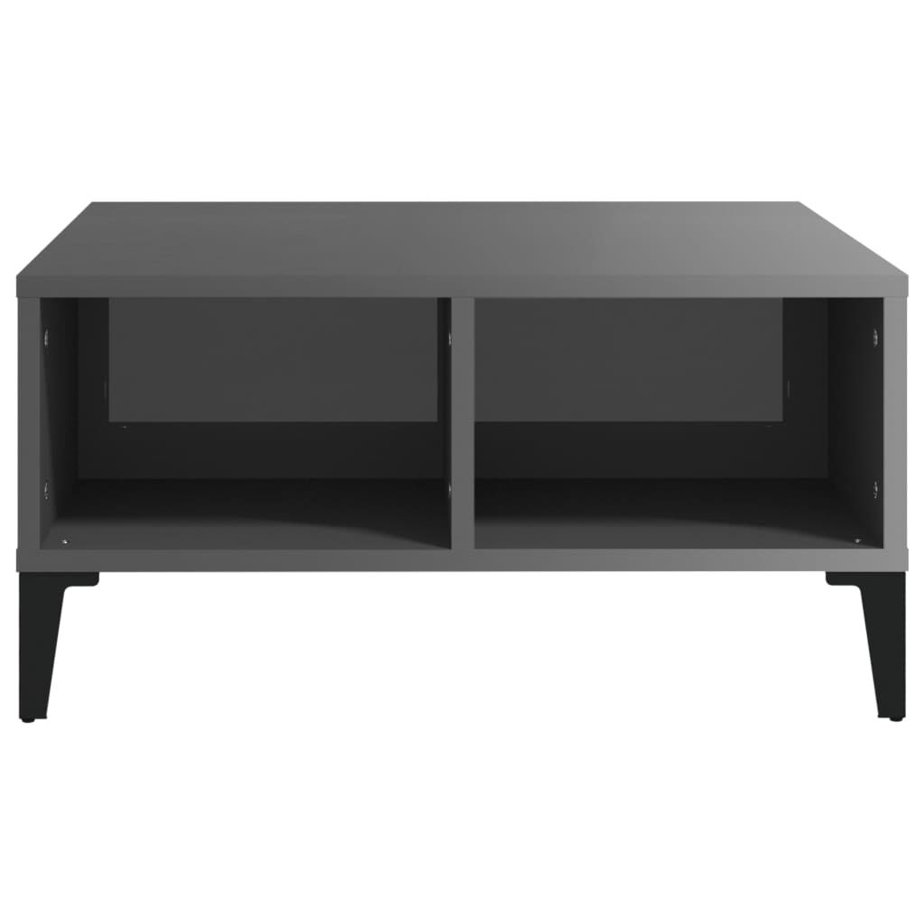 vidaXL Τραπεζάκι Σαλονιού Γυαλιστερό Γκρι 60 x 60 x 30 εκ. Επεξ. Ξύλο