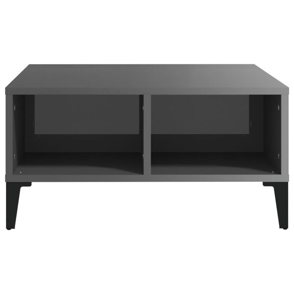 vidaXL Τραπεζάκι Σαλονιού Γυαλιστερό Γκρι 60 x 60 x 30 εκ. Επεξ. Ξύλο
